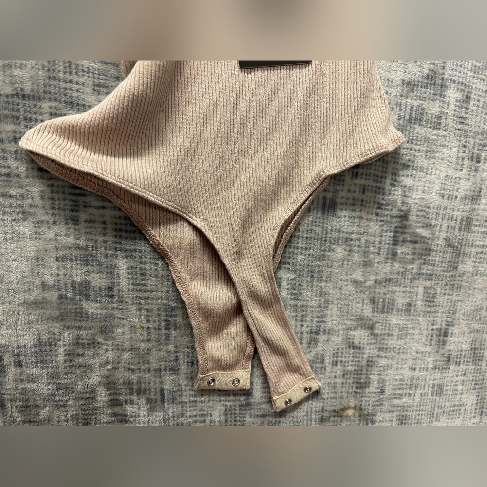 JLUXLABEL Ribbed Bodysuit - Cream - Picture 4 of 6